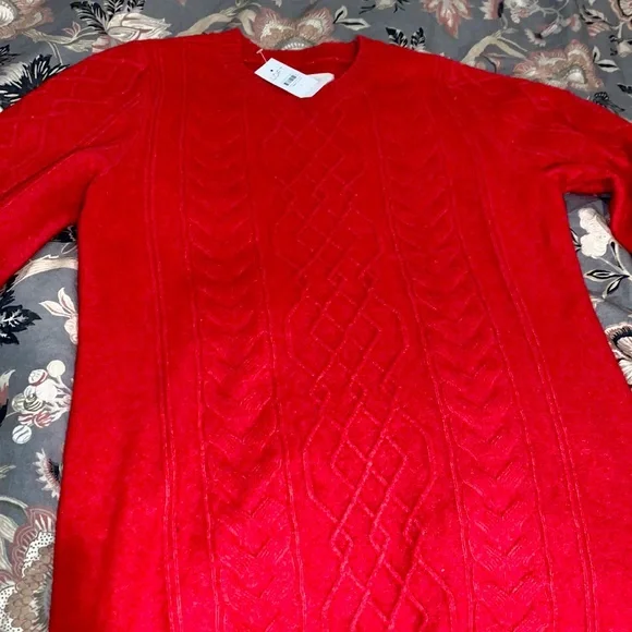 open lace back dress Women's Let’s Be Honest Chocolate Brown Cable Knit Long Sleeve Sweater Shirt | Size: L main image 1